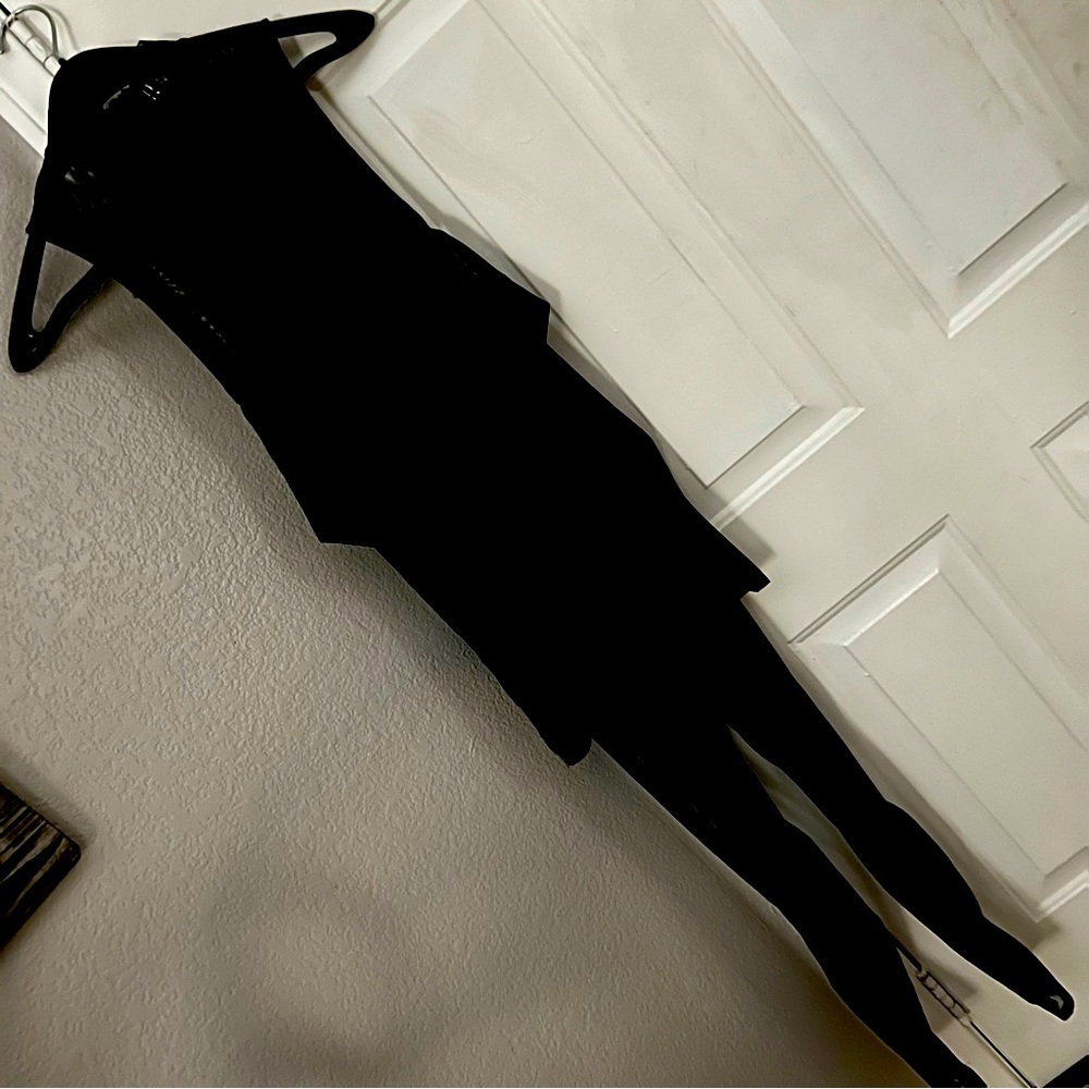 No Vacancy | Black Mesh Jumpsuit with Cold Shoulders, size large. EUC catsuit